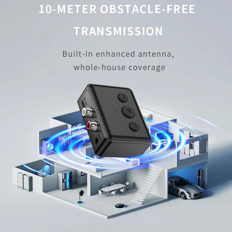 Bluetooth 5.4 Audio-Adapter Drahtloser Empfänger RCA 3,5 mm AUX USB Audio-Adapter mit Mikrofonunterstützung U-Disk-Wiedergabe Für Auto-Kit Lautsprecher