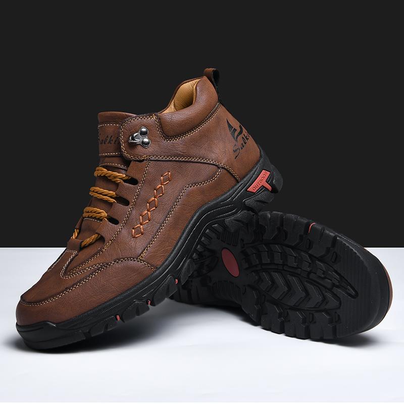 Ręcznie robione buty ze skóry dwoinowej Buty męskie Wygodne buty do kostki dla mężczyzn Buty codzienne Duże rozmiary Buty narzędziowe