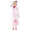 Long Sleeve Lace Dress with Blood Stain Print and for Adult Scary Party Cosplay Halloween Costumes Bride Outfit for Women Halloween Costumes