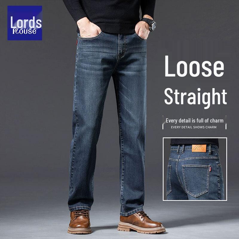 LOTTUS Men's Slim Fit Straight Leg Stretch Jeans