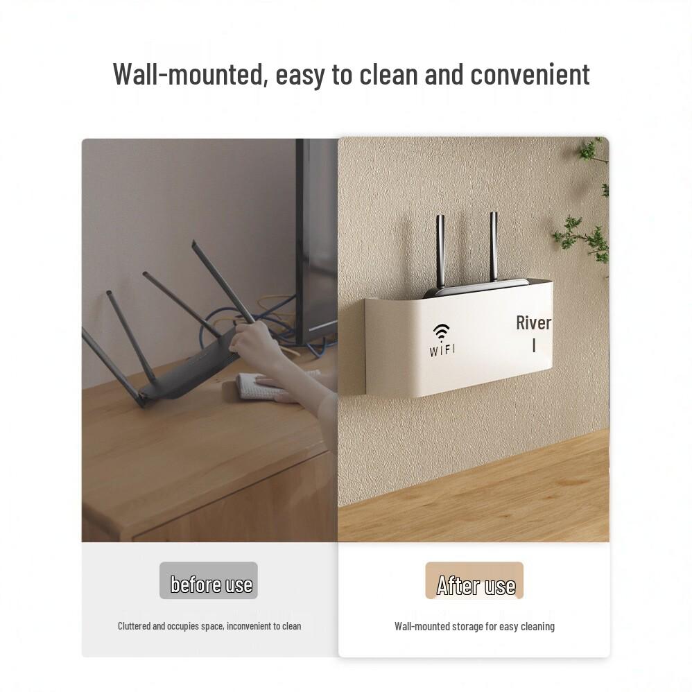 Wall-Mounted No-Drill Router and WiFi Shelf Cover - Modern Decorative Stand
