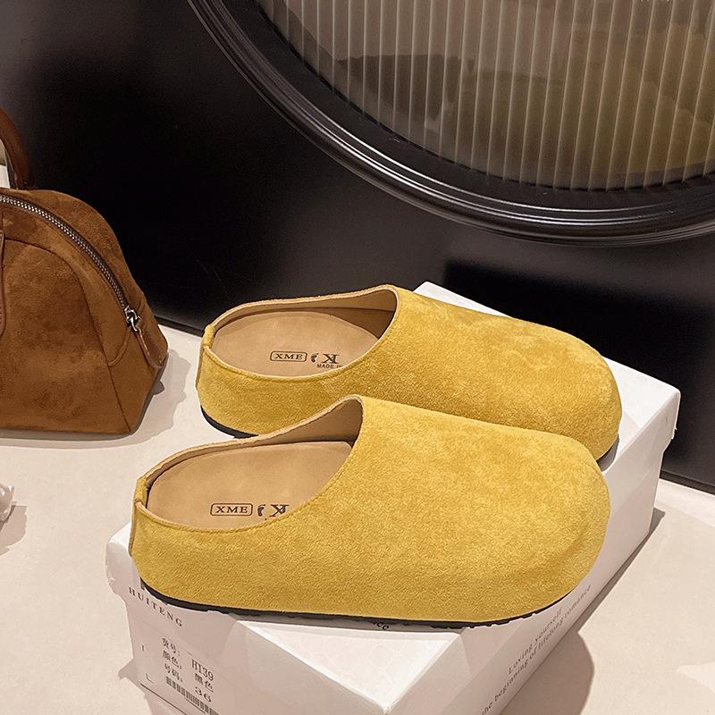 

2025 верхняя одежда беременные женщины универсальная платформа весенняя сумка голова полушлепанцы женская обувь одна педаль новый 35 жёлтый