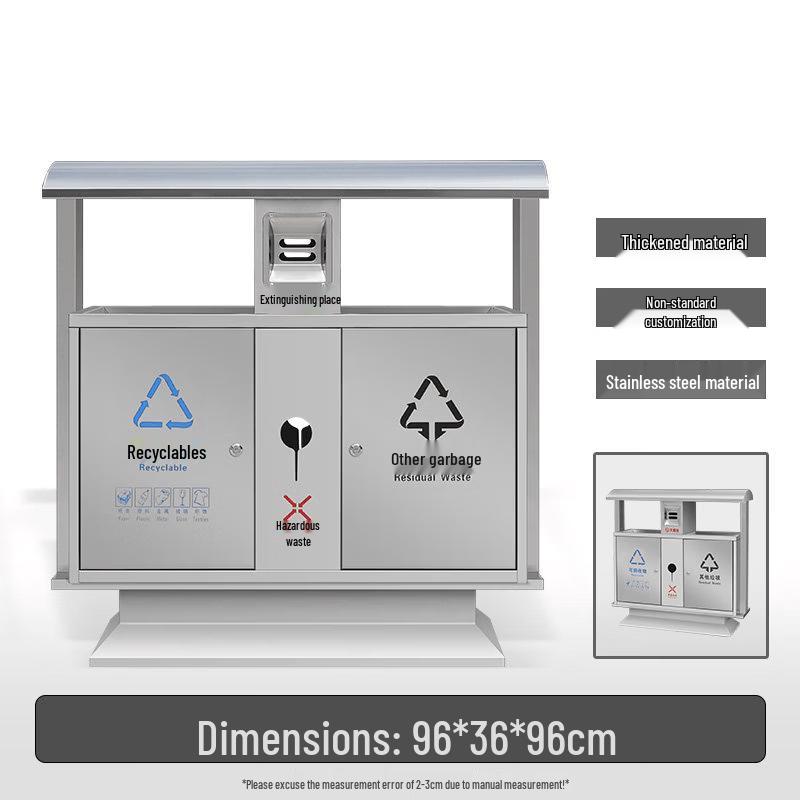 Outdoor Stainless Steel Waste Sorting Bin
