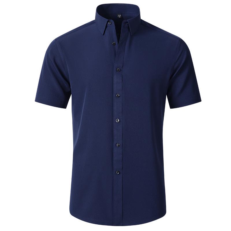 Men's Slim Fit Short Sleeve Non-Iron Stretch Business Shirt