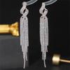 Elegant Tassel Long Earrings: European & American Fashion, High-End Prom & Evening Goddess Style.