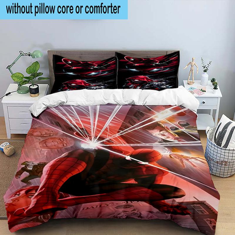3PCS Red Spider Art Bedding Set,Including 1pc Duvet Cover And 2pcs Pillowcases Perfect for Bedroom, Dormitory, Fan Christmas Gift