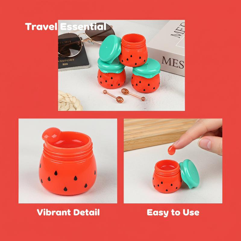 1Pcs Cute Watermelon Lip Balm Container Empty Lip Mask Jar With Mini Honey Stick Lipstick Packaging Tank Mini Cosmetic Dispenser