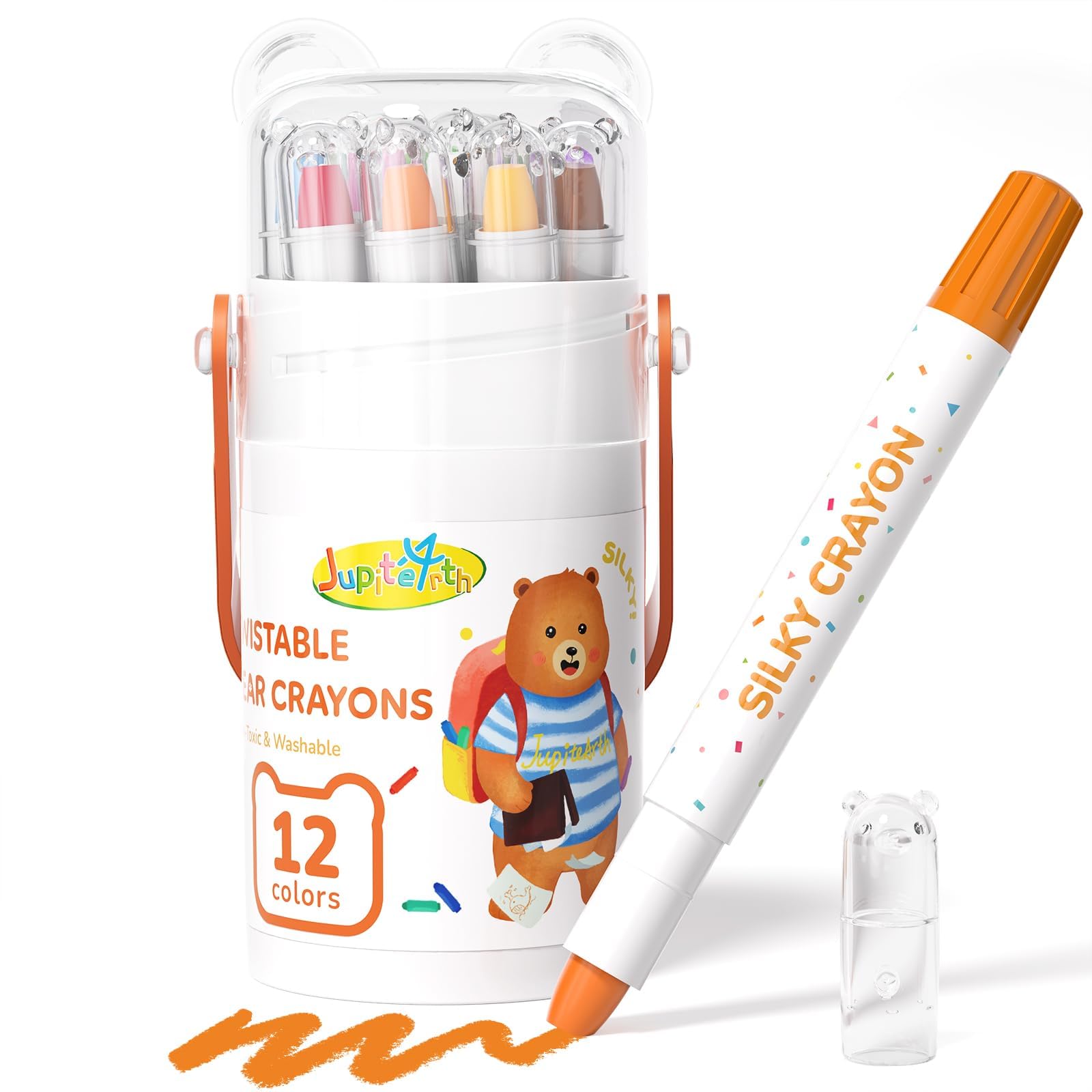 

JUPITEARTH 12 Медведь Пастельных Цветов Легко Не Оставляет Пятен Не Может Удаляться Цветной Краской Мелки, Цвета, Для Малышей Начальной Школы