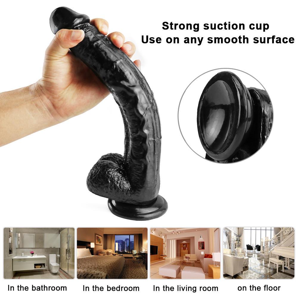 Black Huge Realistic  Dildo with Suction Cup Big Fake Dick Penis Butt Plug for Women Men Gay - Erotic Adult Sex Shop Toy