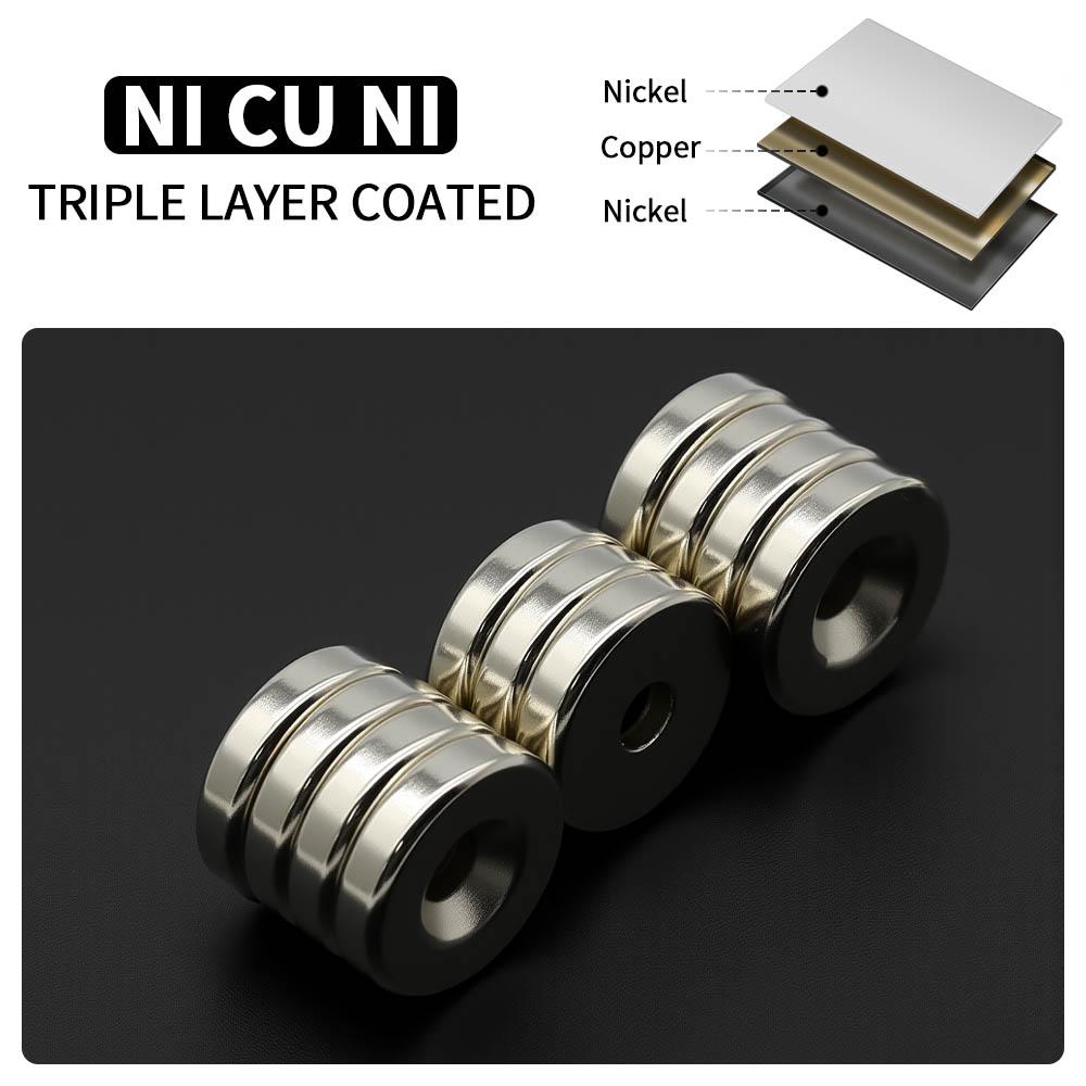 20x5-5mm Potente con fori Magnete al Neodimio N35 NdfeB Magneti Permanenti Rotondi Super Forti Magneti per Frigorifero Fai da te