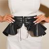 PU Leather Cummerbunds with Skirt High Waist Wide Waist Belt Female Waistband  Clothing Accessories