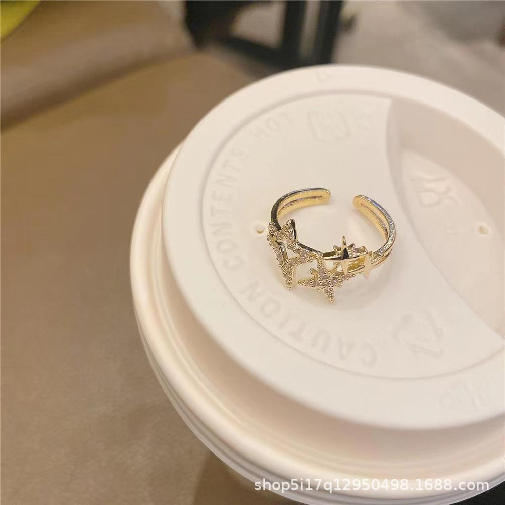 

Регулируемое летнее звездное кольцо - свежий, уникальный дизайн пятиконечной звезды золотой