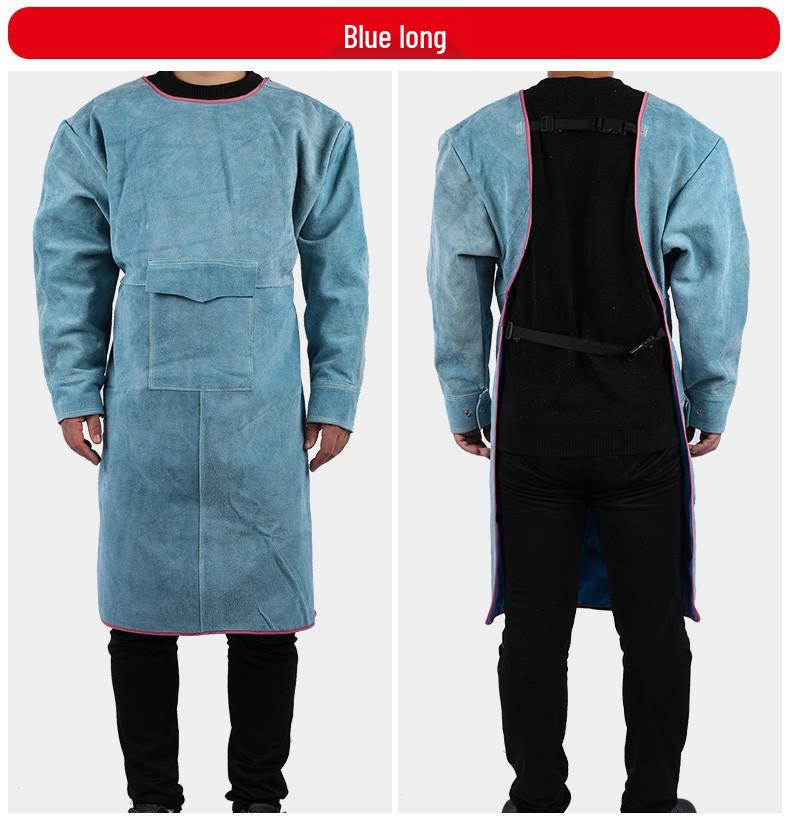 Grembiule da Saldatura in Pelle di Bovino - Resistente al Calore, Antischizzi, Indumento da Lavoro Reversibile per Saldatori.