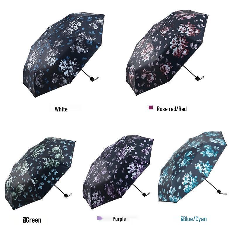 Paradise Ink Peony 3-Fold UV Protection Umbrella