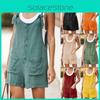 Komfortabel Ærmeløs Jumpsuit Dungarees til Kvinder Med Praktiske Lommer Overall Shorts