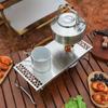 1PC Outdoor Camping Stainless Steel Folding Table Camping Barbecue Portable Multi Functional Tea Table