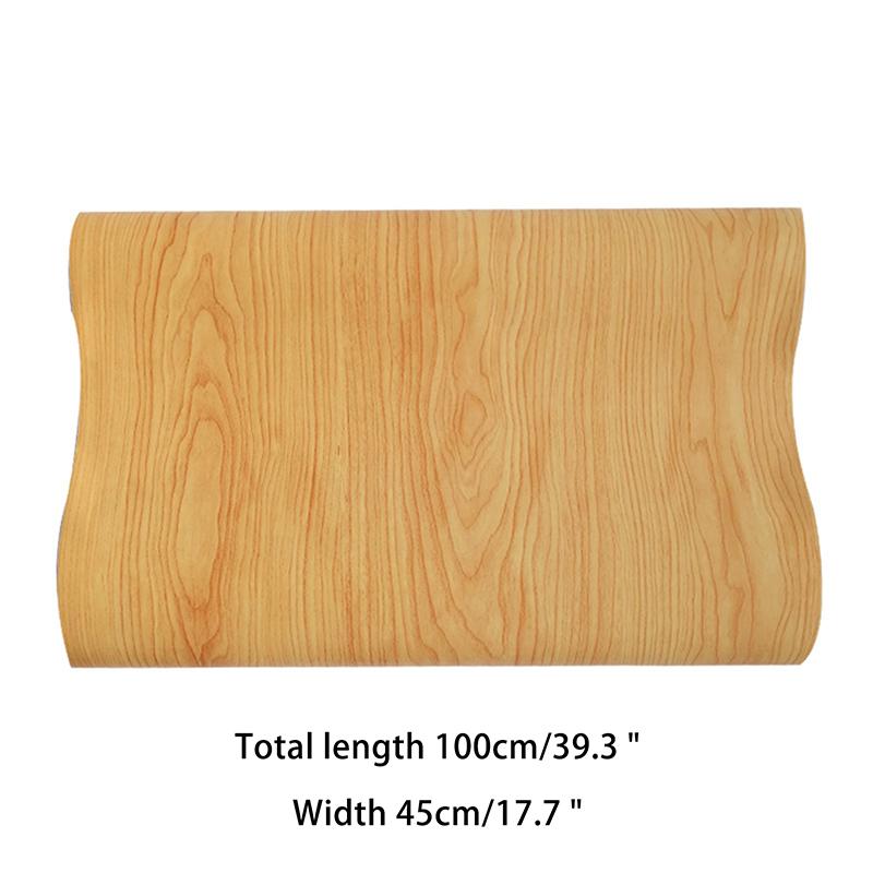 Waterproof Self Adhesive Wood Grain Sticker Door Cabinet Desktop Modern Furniture Renovation Peel And Stick Wallpaper