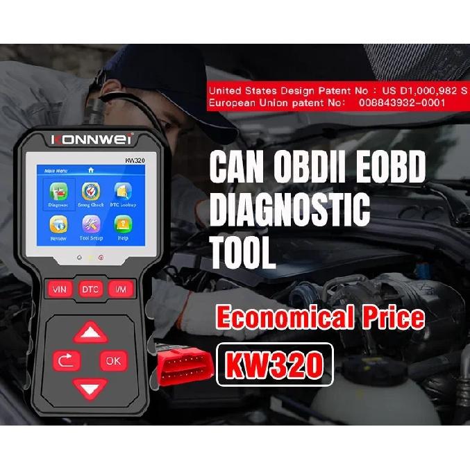 2026 KONNWEI KW320 Car Scanner OBD2 EOBD Fault Diagnostic Tools Professional Auto Scanner Live Data Read Erase Codes DTC Lookup