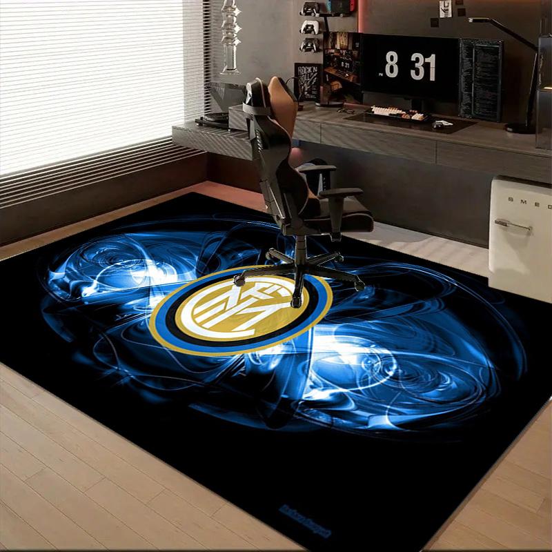 1PC Inter Milan Emblem Rug Game Carpet, Floor Mat for Bedroom Living Room Entryway Rug, Home Decor Idea Gift for Christmas birthday