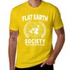 MAGLIETTA TERRA PIATTA, MAGLIETTA SOCIETÀ TERRA PIATTA top estivo oversize abbigliamento vintage magliette divertenti da uomo
