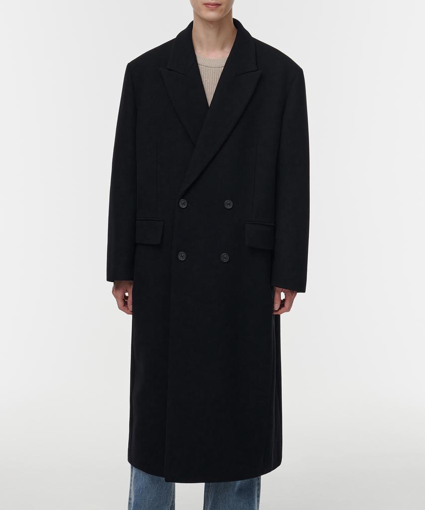 Musinsa Standard Wool Blend Big Daddy Double Maxi Coat [Black]