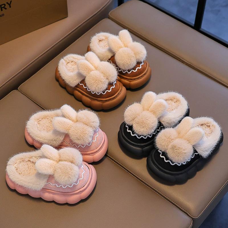 Kids Winter Warm Slippers Cute Styling Design Slip-On Shoes for Boys & Girls Soft Non-Slip Soles Lightweight Easy Wear
