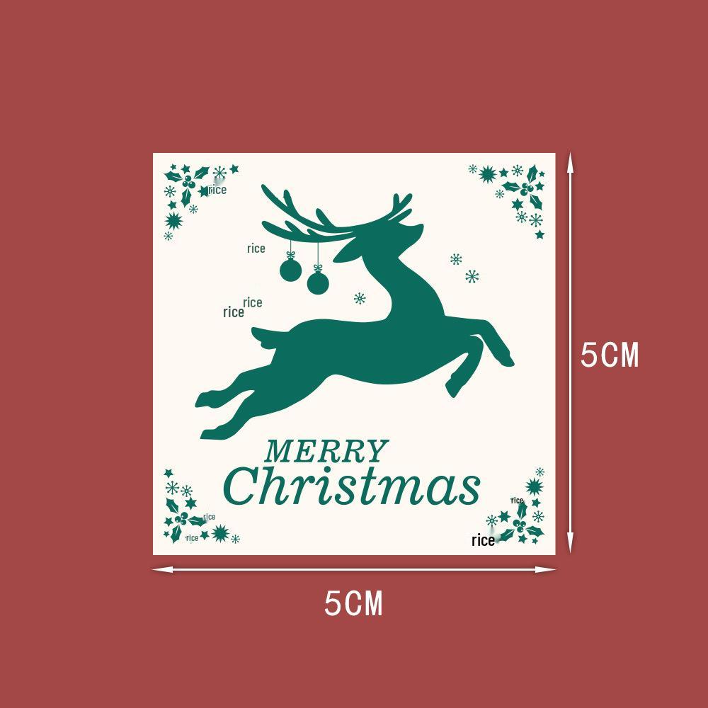 Christmas Square Sticker Gift Box Sealing Labels, Self-Adhesive Packaging Supplies