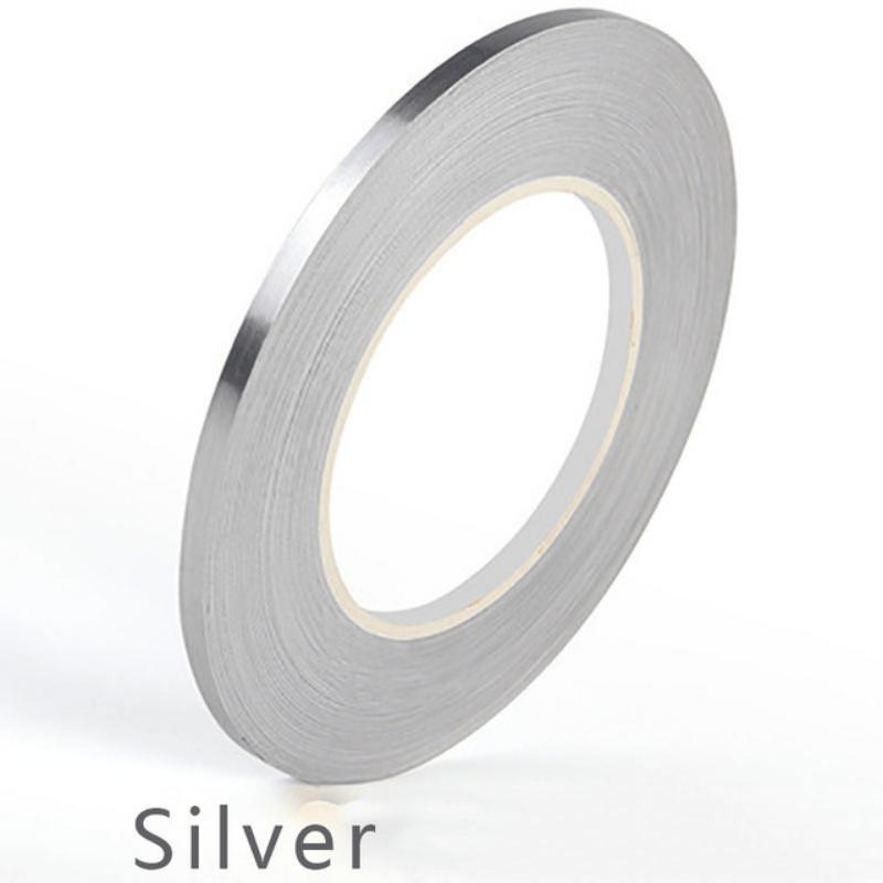 Golden Silvery Floor Edging - 1 Roll, 50m, Waterproof, Self-Adhesive, Glam Style, Shimmery Finish, for Home Decoration
