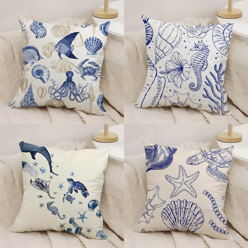 Oean Animals Cushion Cover Silky Short Plush Double-Sided Printed Pillow Case for Sofa All Seasons Home Decor Gift