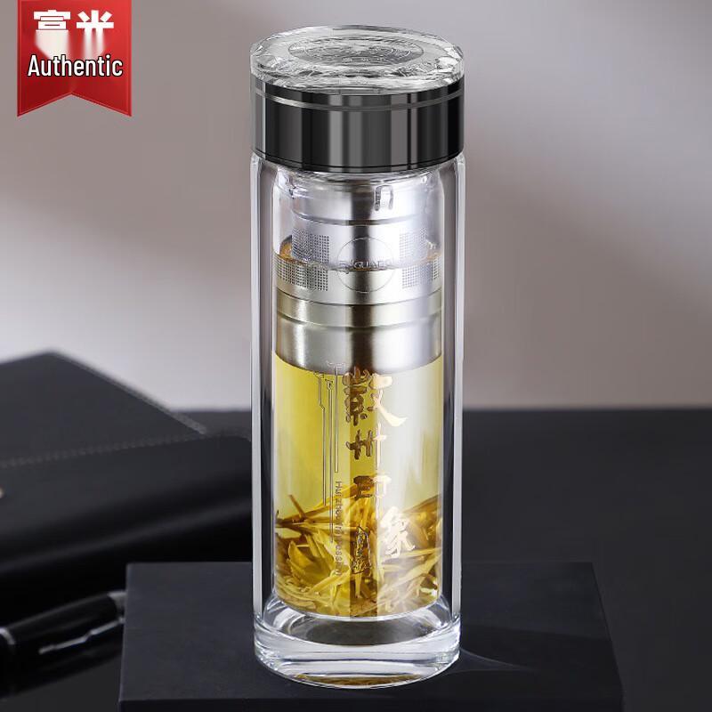 Fuguang Yinlong Wanyun Double-Layer Glass Tea Cup, 350ml