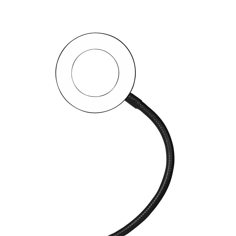 LED ring lamp 8.5 cm clamp holder for smartphone color brightness adjustment USB