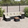 VidaXL Garden Lounge Set 8 Pcs with Cushions Black Wicker 3223753