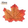 50Pcs Artificial Maple Leaf Realistic Cloth Autumn Leaves Indoor Outdoor Halloween Fall Harvest Thanksgiving Festival Wedding Party Decoration