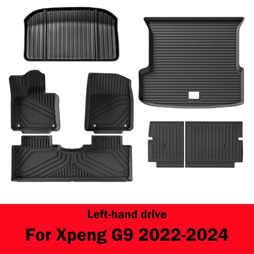 For Xpeng G9 2025-2025 Floor Mats Trunk Mats Cargo Liner TPE 3D Floor Carpets Waterproof Odorless All Seasons Mat LHD