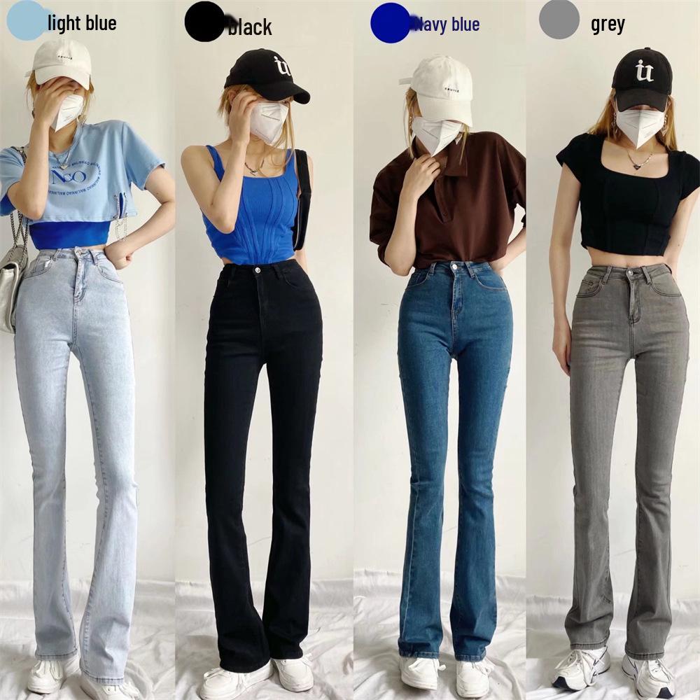 YPFF Trendy European & American Style Women's High Waist Slimming Flare Jeans with Heart Pocket.
