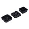 2 Stück Eisform 4-Fächer Wiederverwendbar Elastisches Silikon DIY Eiswürfelbereiter Form Tablett Schwarz