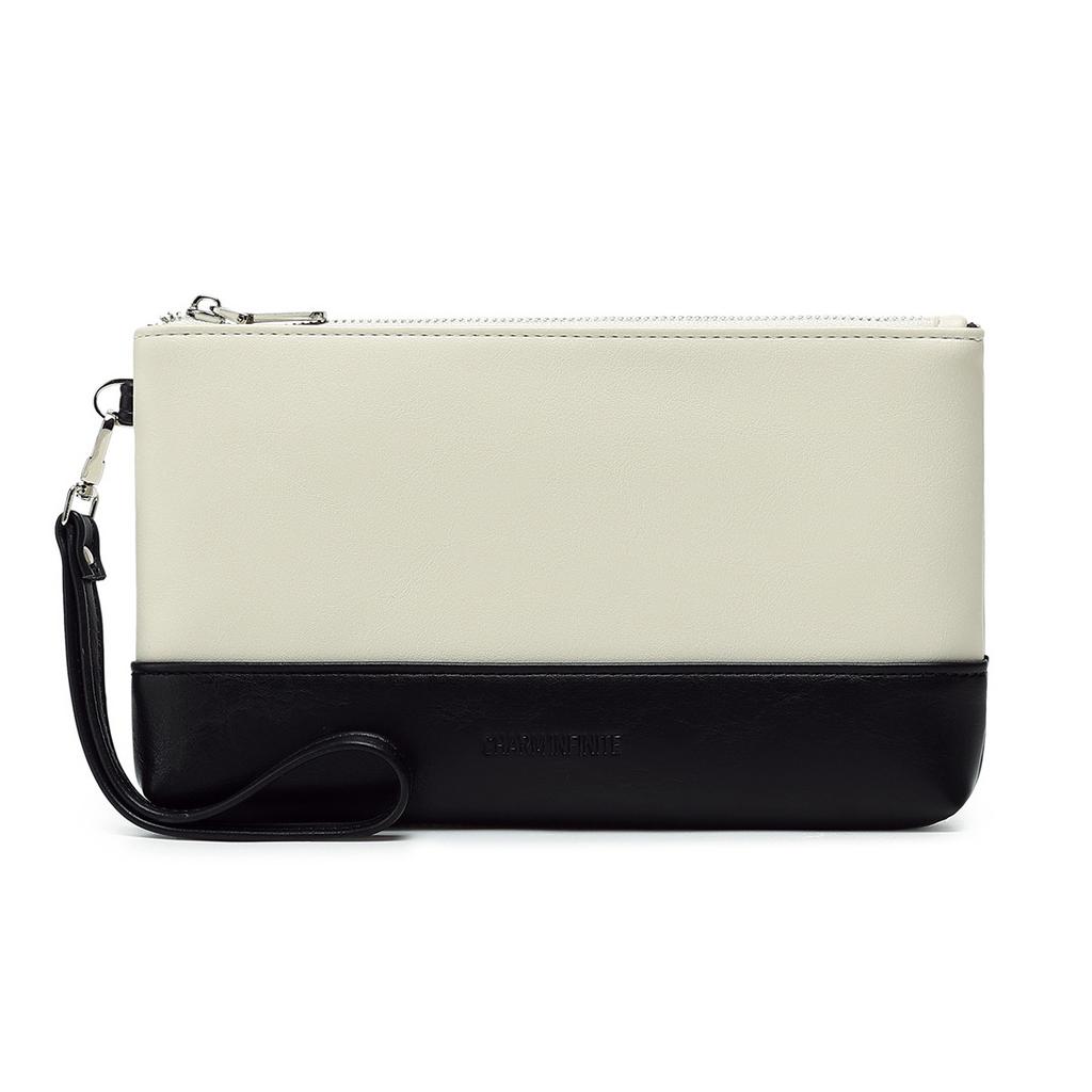 New Multi-functional Women's Clutch Bag Splicing Contrasting Colors Fashionable Handbag Simple Large-capacity Mobile Phone Wallet
