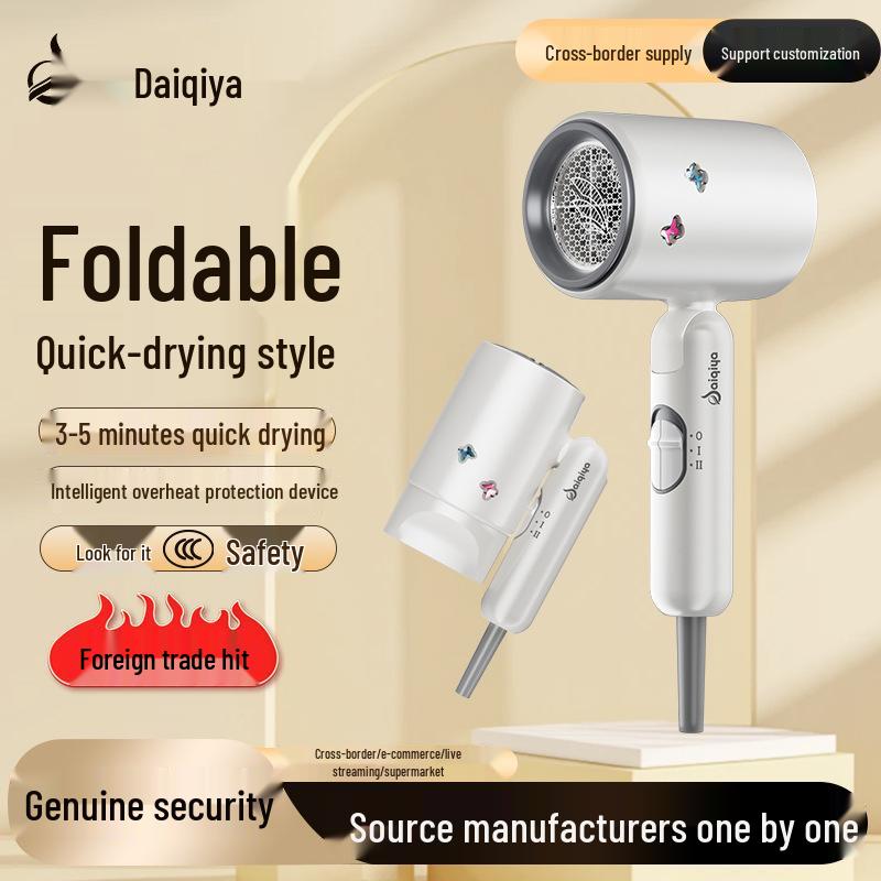 High-Speed Foldable Hair Dryer for Home, Salon, Hotel Use - High Power, Strong Wind National standard EMC [For domestic use]