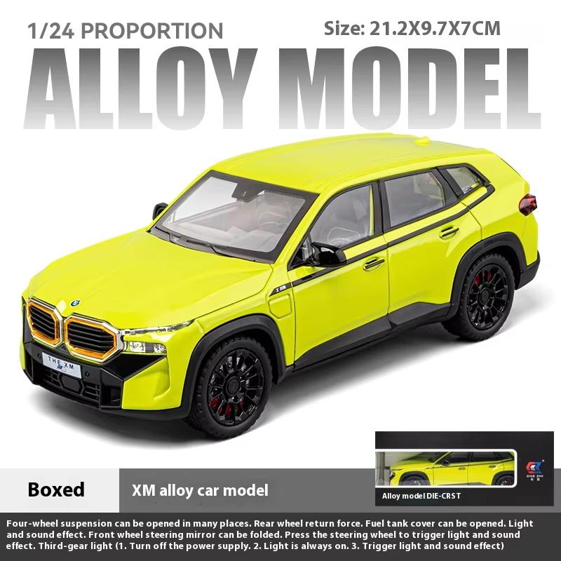 Simulation 1:24 THE-XM Alloy Car Model, Door-opening Car Model Ornaments, With Sound and Lights for Boys Toy Car Birthday Gift