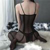 Sexy Lingerie Women's Sexy Lines Open Jumpsuit Uniform Temptation Black Hand Torn Stockings Onesie Silk 8866