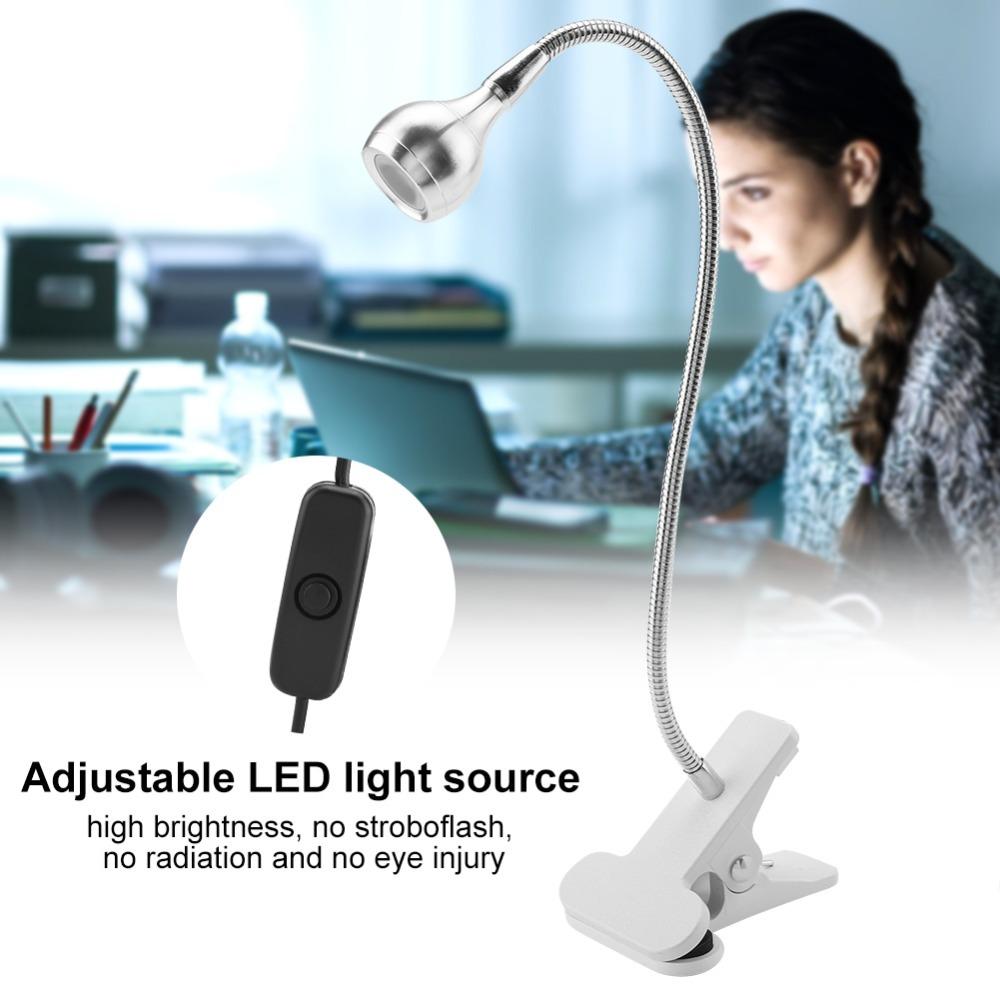 USB Powered USB LED Table Light Adjustable Gooseneck LED Clip On Light Mini Desk Night Lamp Study