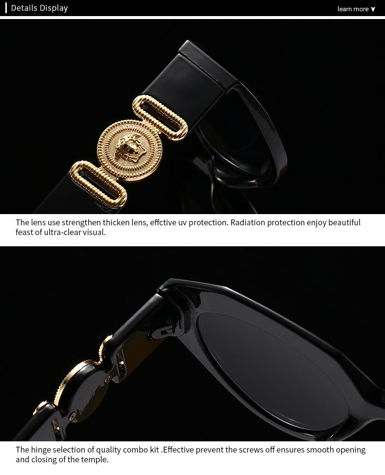 New Cross-Border Metal Inlaid Square Sunglasses Trendy Street Photography Modern Charm Retro Sunglasses 21004