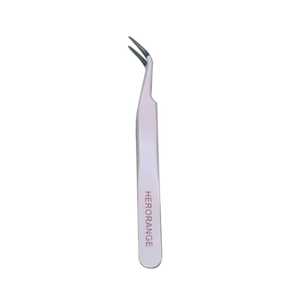 Hot Straight Tweezers Stainless Steel Purple Lashes Applicator Curved Eyelash Curler Eyelash Extension