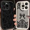 Design Sense Black Lace Phone Cover Case for iPhone 17 Pro Max 12 Pro 15 Plus 16 Air 13 17e 11 14