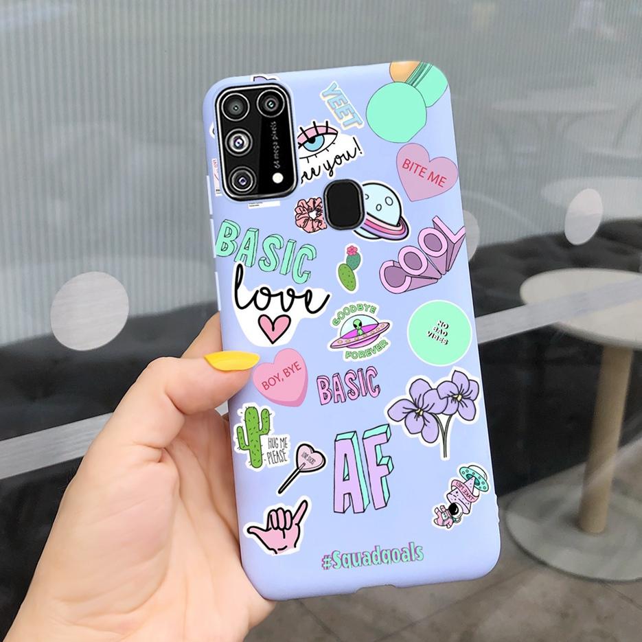 For Samsung Galaxy M31 Case SM-M315F Cute Bear Cartoon Painted Cover Phone Case For Samsung M31 M 31 GalaxyM31 Bumper Soft Funda