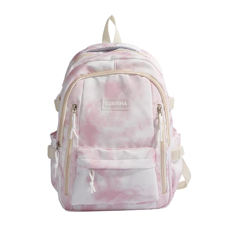 School bag personality trend tie-dye backpack men and women college students school bag fashion junior high school students backpack large capacity