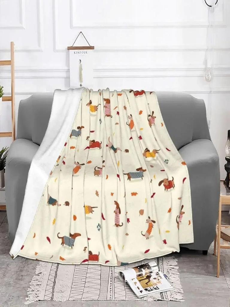 Cute Dachshunds Puppy Blanket Dog Flannel Warm Throw Blankets for Home Decor Spring Autumn Cozy Living Room