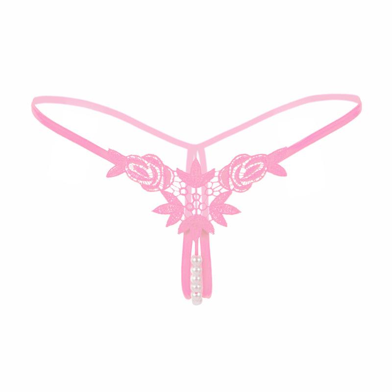 Ropa interior sexi para mujer, lencería con hilo G bordado, Tanga con entrepierna abierta, bragas con espalda en T de cintura baja 64