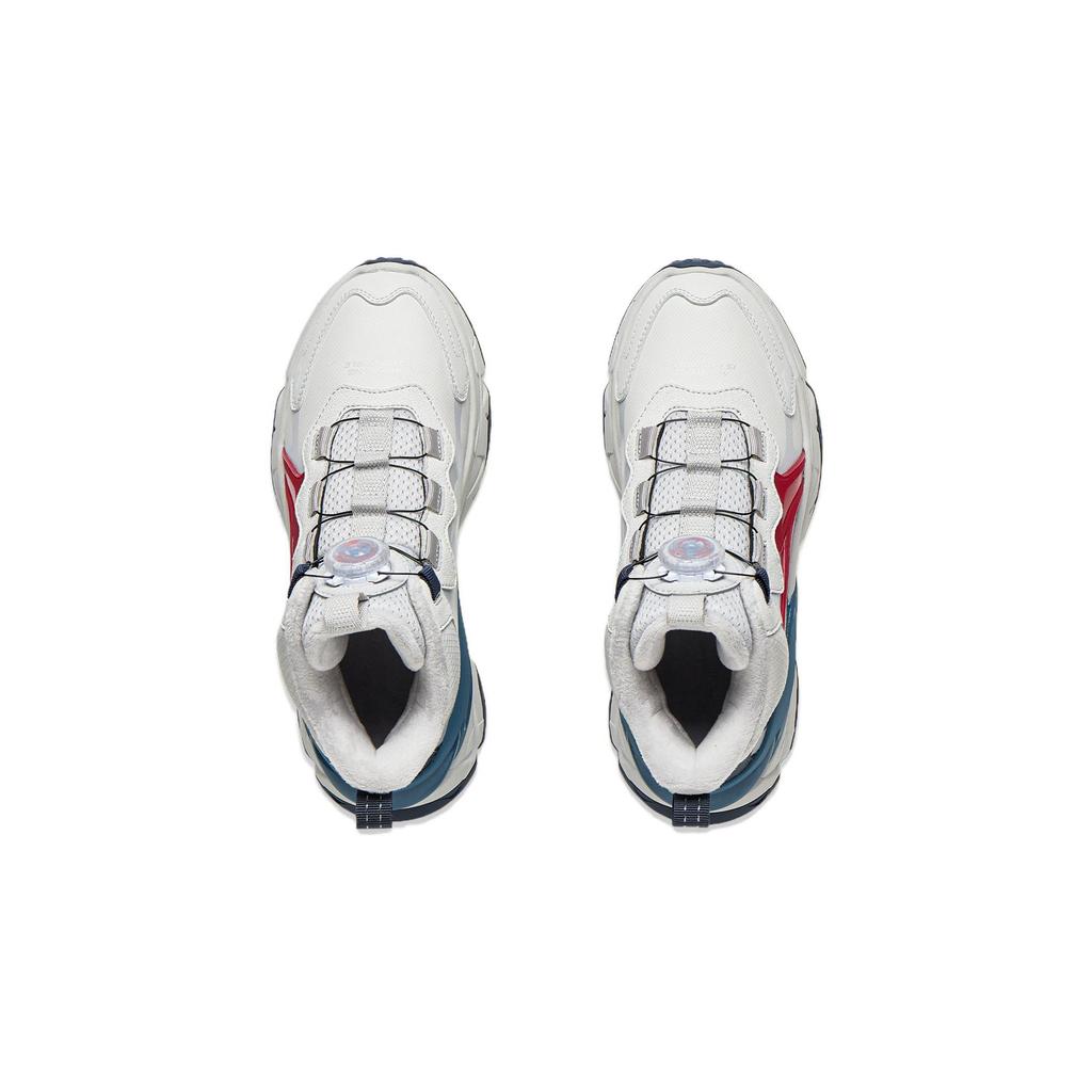 Li Ning Kinder Firefly 2.0 Bequeme Lässige Rutschfeste Stoßdämpfende Mid-Top Laufschuhe Kinder Laufschuhe Hellgrau YKCT146-23