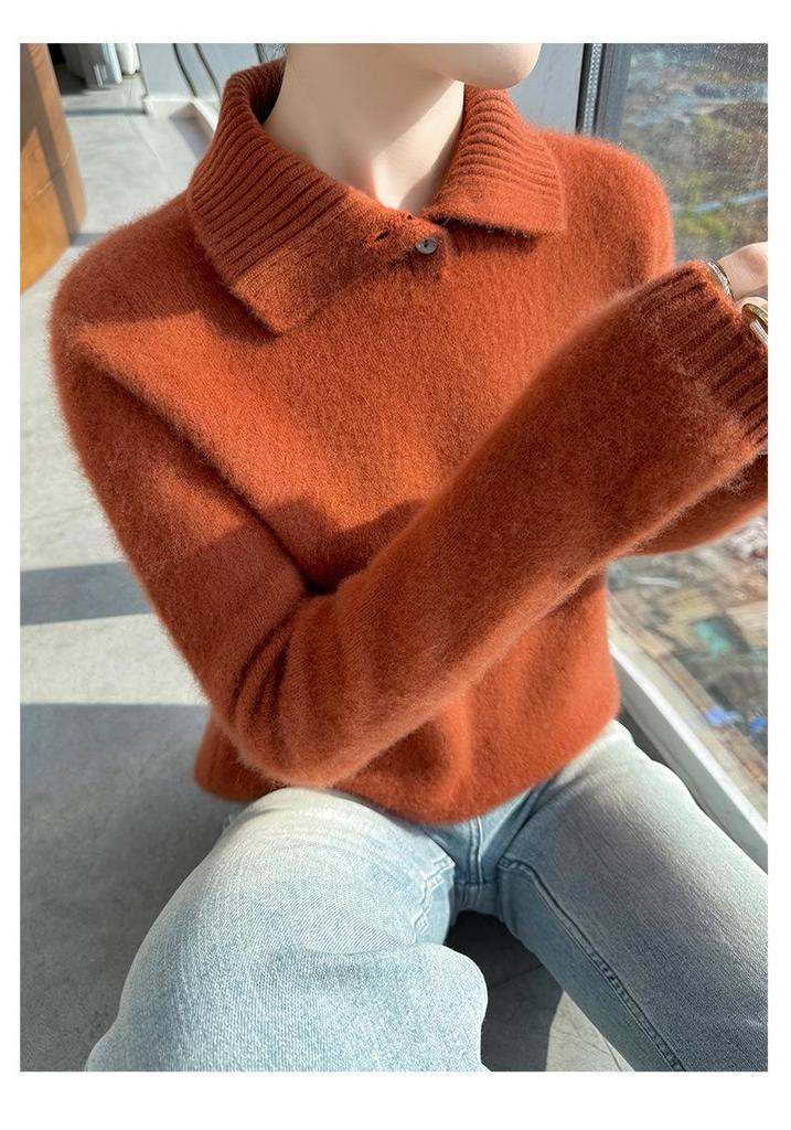 Women's Pure Wool Cashmere High Neck Pullover - Autumn/Winter Warm Long Sleeve Sweater